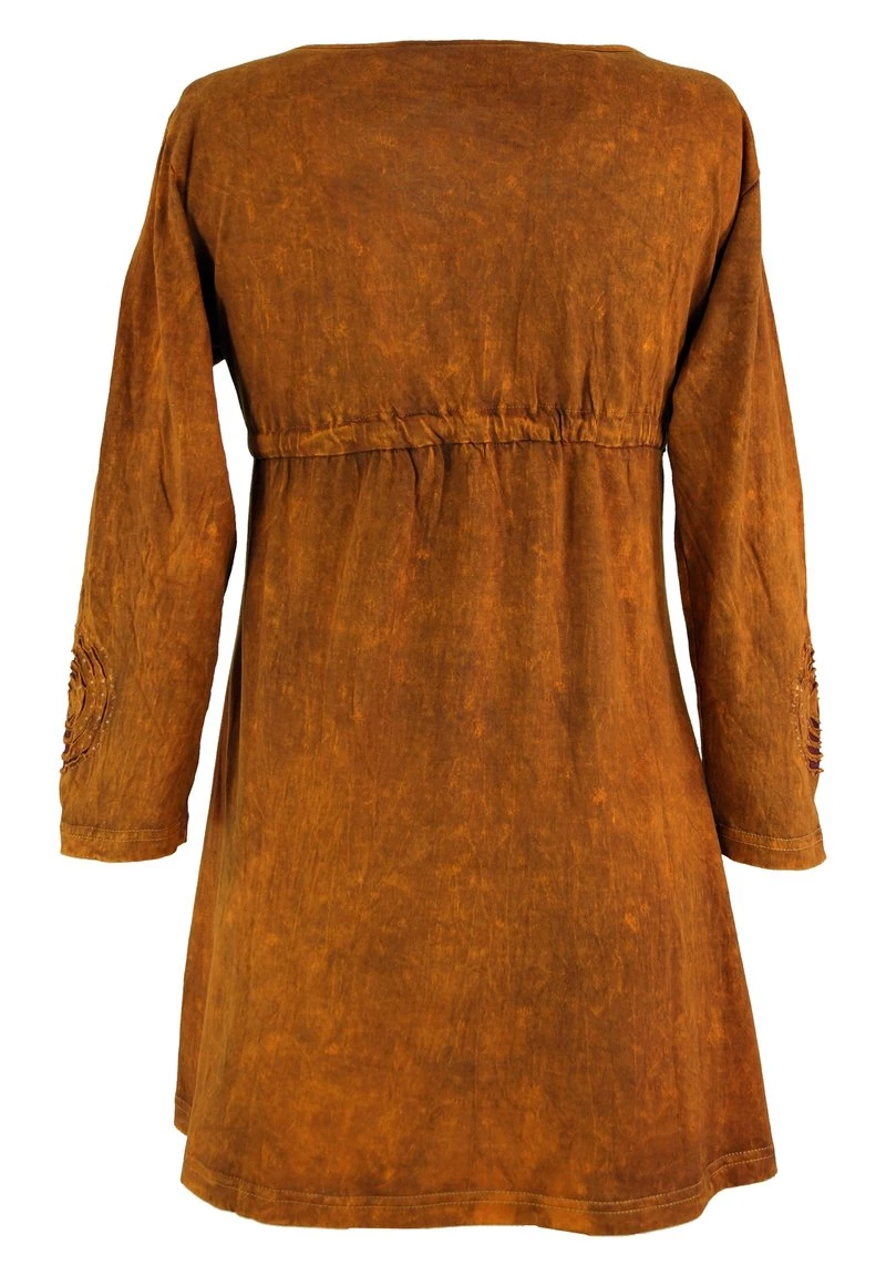 Guru Shop - Damen HIPPIE MINI BOHO CHIC SPIRALE TUNIKA - Freizeitkleid - Orange 4 Guru Shop - Damen HIPPIE MINI BOHO CHIC SPIRALE TUNIKA - Freizeitkleid - Orange – Bild 2