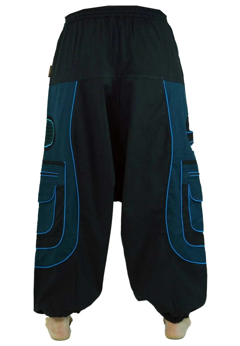 Guru Shop - Herren HAREMSHOSE PLUDERHOSE PUMPHOSE ALADINHOSE - Jogginghose - Schwarz Blau 4 Guru Shop - Herren HAREMSHOSE PLUDERHOSE PUMPHOSE ALADINHOSE - Jogginghose - Schwarz Blau – Bild 2