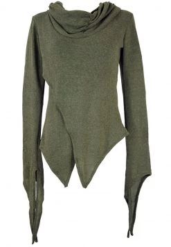 Guru Shop MIT SCHALKRAGEN - Strickpullover - Helles Khaki - Damen