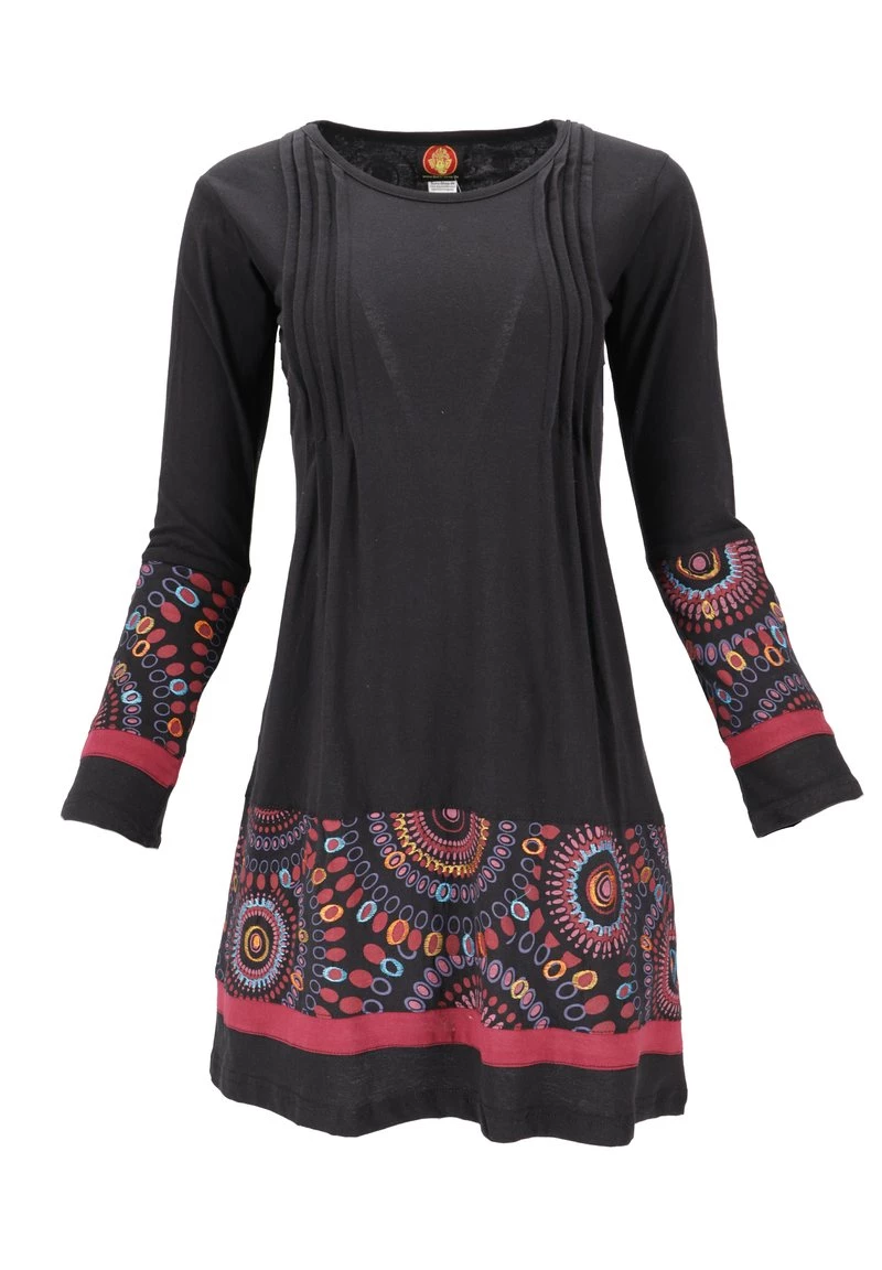 Guru Shop Freizeitkleid - Schwarz Bordeauxrot - Damen 6 Guru Shop Freizeitkleid - Schwarz Bordeauxrot - Damen – Bild 4