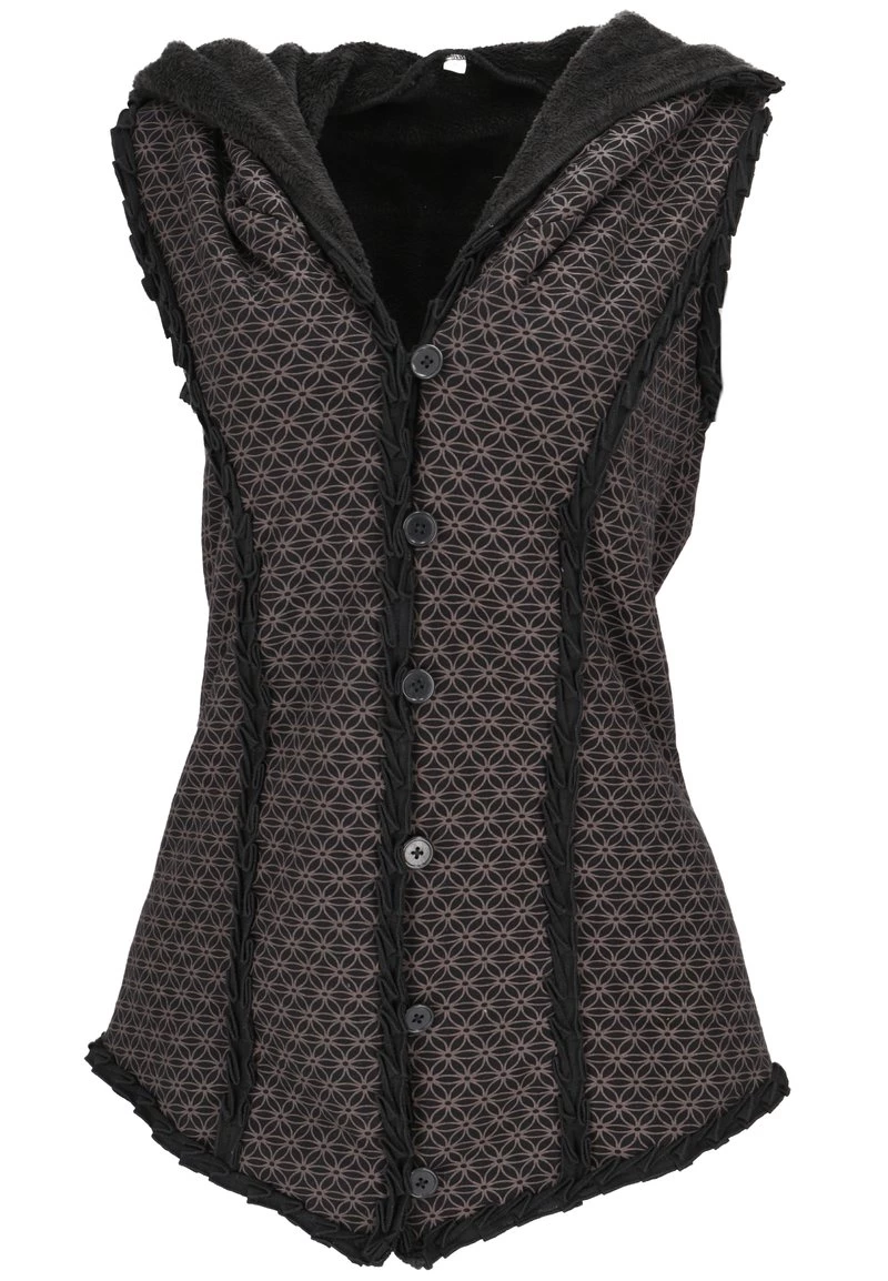 Guru Shop FLOWER OF LIFE - Weste - Schwarz/braun - Damen 3 Guru Shop FLOWER OF LIFE - Weste - Schwarz/braun - Damen