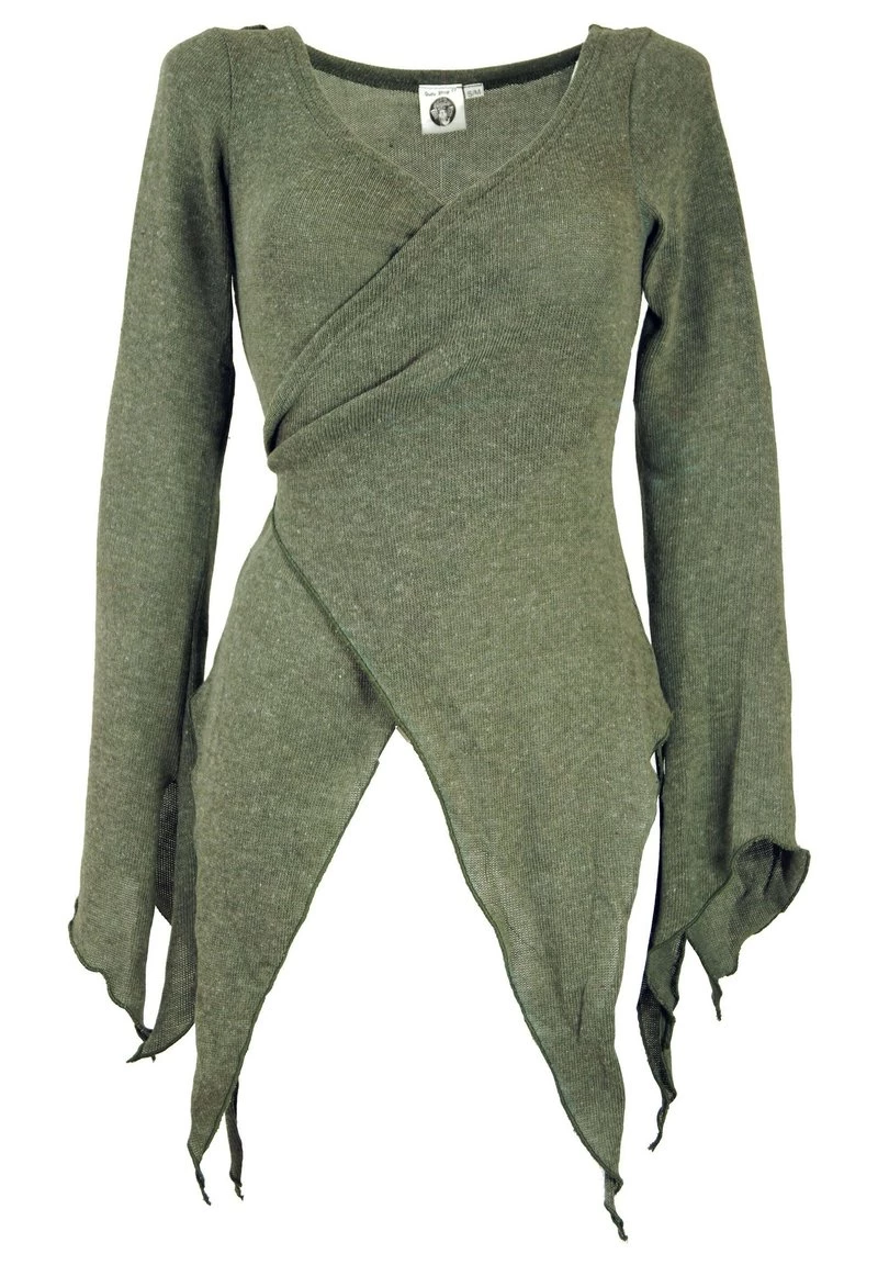 Guru Shop - Damen Strickjacke - Khaki 3 Guru Shop - Damen Strickjacke - Khaki