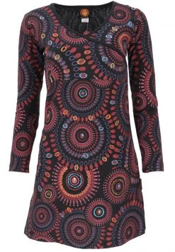 Guru Shop - Damen MANDALA - Freizeitkleid - Schwarz/rot