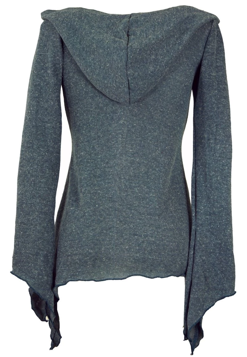 Guru Shop - Damen MIT KAPUZE - Strickpullover - Taubenblau 4 Guru Shop - Damen MIT KAPUZE - Strickpullover - Taubenblau – Bild 2