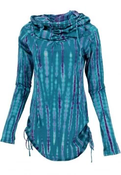 Guru Shop - Damen Kapuzenpullover - T�rkisblau/batik