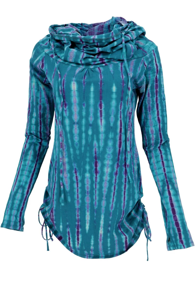 Guru Shop - Damen Kapuzenpullover - T�rkisblau/batik 3 Guru Shop - Damen Kapuzenpullover - T�rkisblau/batik