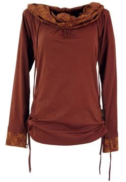 Guru Shop - Damen Langarmshirt - Dattelbraun/rostorange