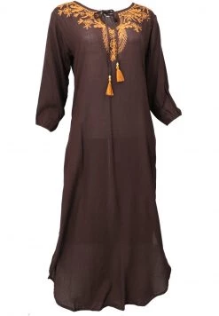 Guru Shop - Damen Maxikleid - Dunkelbraun