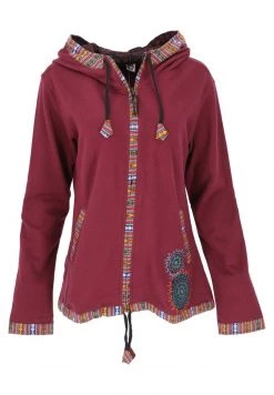 Guru Shop NEPAL ETHNO - Sweatjacke - Bordeauxrot - Damen