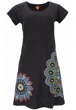 Guru Shop HIPPIE BOHO CHIC MANDALA - Jerseykleid - Schwarz - Damen