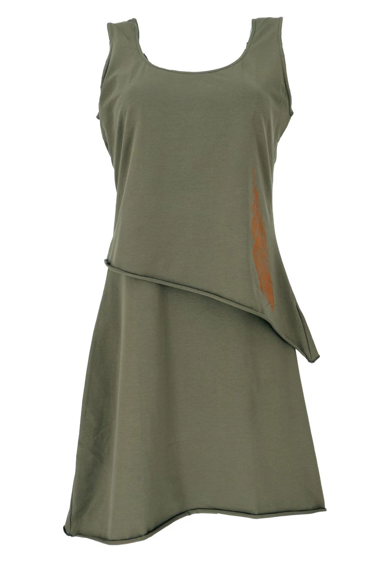 Guru Shop MINI SIM LAGENLOOK ÄRMELLOSES BOHO - Jerseykleid - Olive - Damen 3 Guru Shop MINI SIM LAGENLOOK ÄRMELLOSES BOHO - Jerseykleid - Olive - Damen