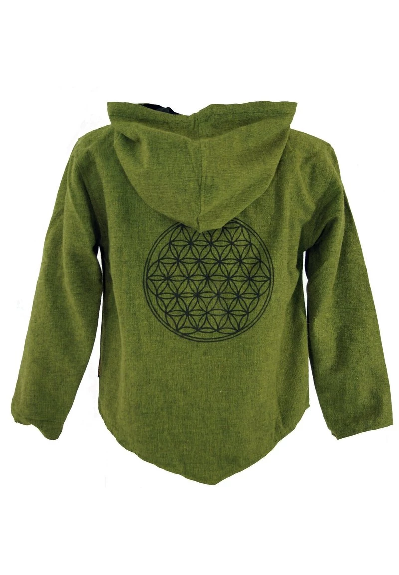 Guru Shop FLOWER OF LIFE - Leichte Jacke - Olivgreen - Herren 4 Guru Shop FLOWER OF LIFE - Leichte Jacke - Olivgreen - Herren – Bild 2