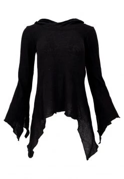 Guru Shop MIT KAPUZE - Strickpullover - Schwarz - Damen