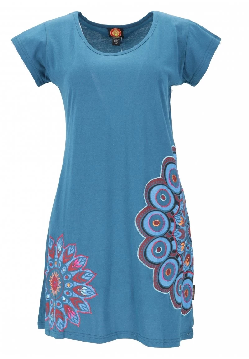Guru Shop HIPPIE BOHO CHIC MANDALA - Jerseykleid - Petrol - Damen 3 Guru Shop HIPPIE BOHO CHIC MANDALA - Jerseykleid - Petrol - Damen