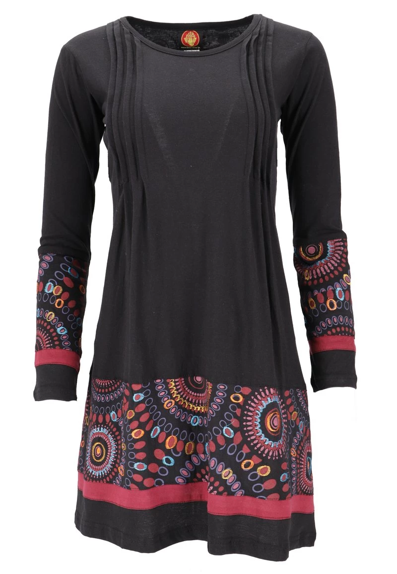 Guru Shop Freizeitkleid - Schwarz Bordeauxrot - Damen 3 Guru Shop Freizeitkleid - Schwarz Bordeauxrot - Damen