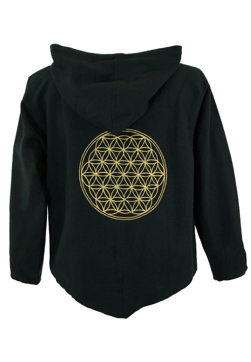 Guru Shop FLOWER OF LIFE - Leichte Jacke - Schwarz - Herren 4 Guru Shop FLOWER OF LIFE - Leichte Jacke - Schwarz - Herren – Bild 2