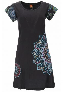 Guru Shop HIPPIE BOHO CHIC MANDALA - Jerseykleid - Schwarz/petrol - Damen