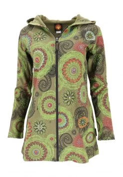 Guru Shop BOHO HIPPIE - Kurzmantel - Olive/lemon - Damen