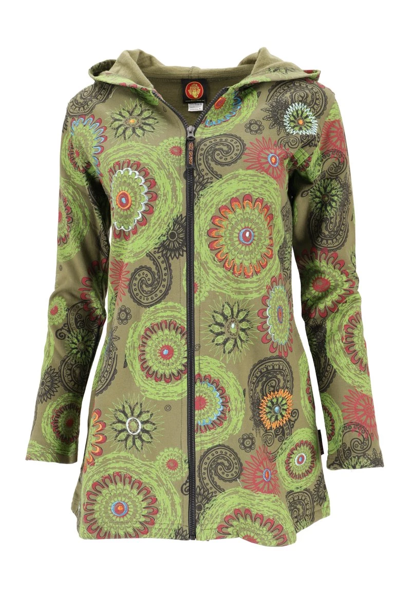 Guru Shop BOHO HIPPIE - Kurzmantel - Olive/lemon - Damen 3 Guru Shop BOHO HIPPIE - Kurzmantel - Olive/lemon - Damen