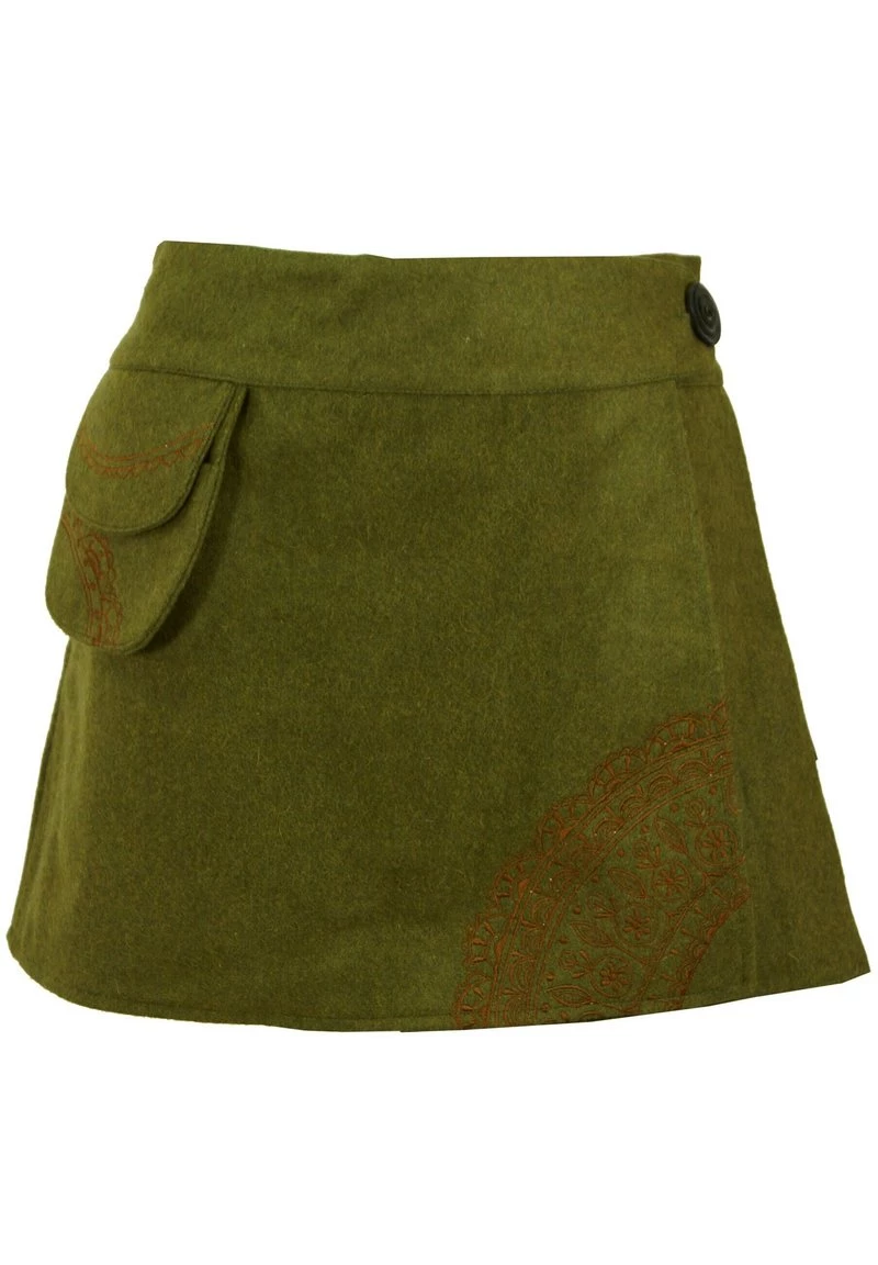 Guru Shop GOA BESTICKTER - Wickelrock - Gr�n - Damen 3 Guru Shop GOA BESTICKTER - Wickelrock - Gr�n - Damen