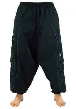Guru Shop - Herren HAREMSHOSE PLUDERHOSE PUMPHOSE ALADINHOSE - Jogginghose - Schwarz