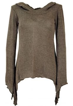Guru Shop MIT KAPUZE - Strickpullover - Cappuccino - Damen