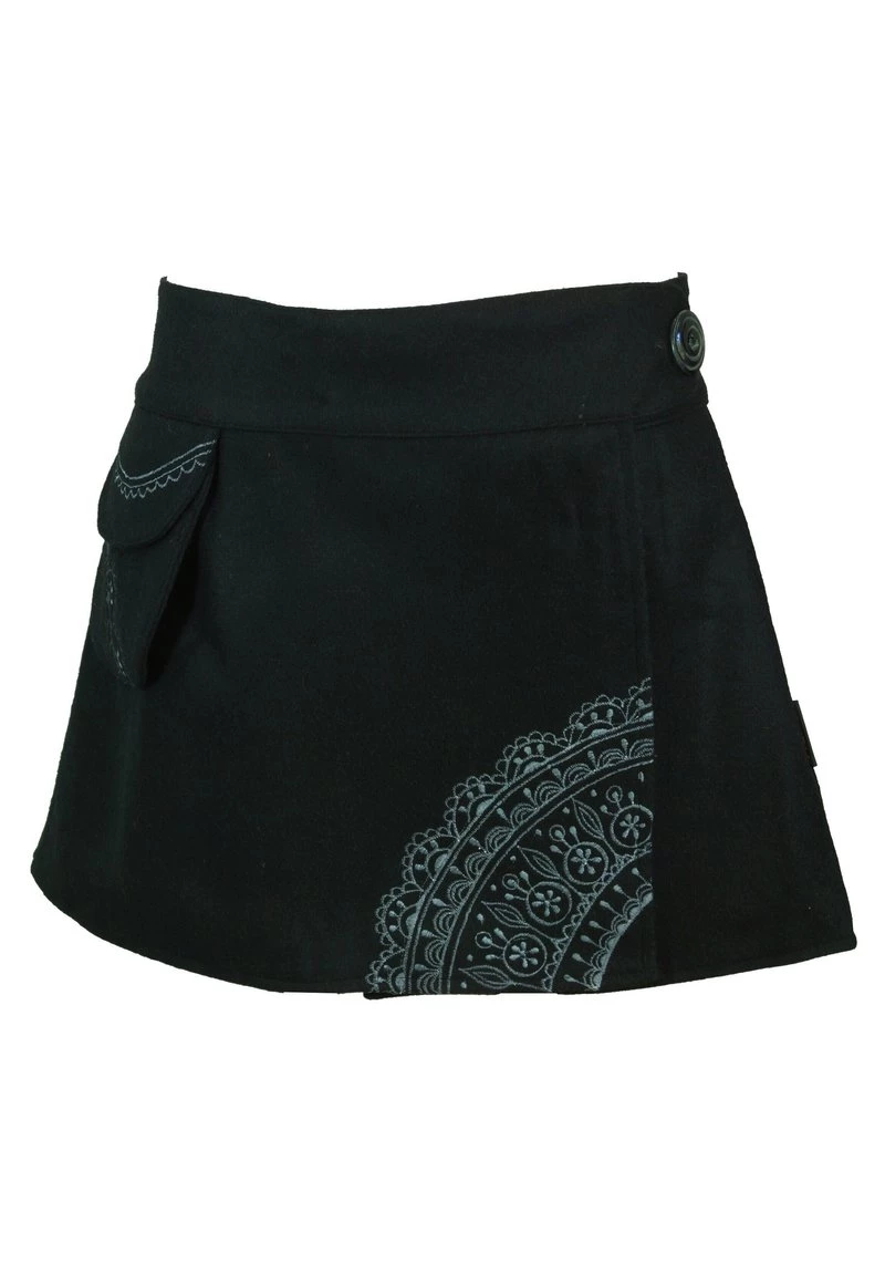Guru Shop - Damen GOA BESTICKTER - Wickelrock - Schwarz 3 Guru Shop - Damen GOA BESTICKTER - Wickelrock - Schwarz