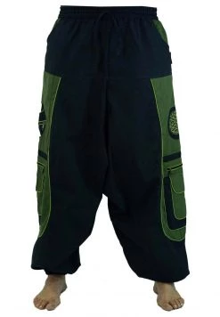 Guru Shop HAREMSHOSE PLUDERHOSE PUMPHOSE ALADINHOSE - Jogginghose - Schwarz Green - Herren