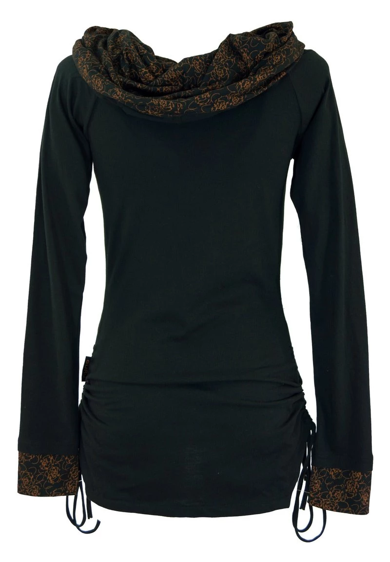 Guru Shop - Damen Langarmshirt - Schwarz/caramel 4 Guru Shop - Damen Langarmshirt - Schwarz/caramel – Bild 2