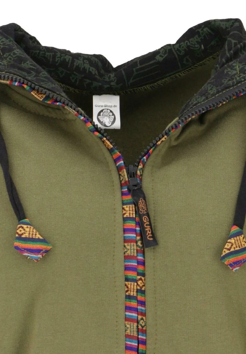 Guru Shop - Damen NEPAL ETHNO - Sweatjacke - Olivgr�n 6 Guru Shop - Damen NEPAL ETHNO - Sweatjacke - Olivgr�n – Bild 4