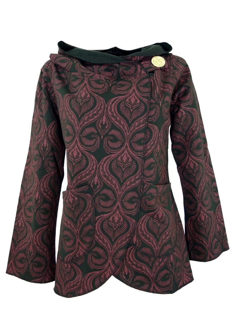 Guru Shop - Damen Leichte Jacke - Schwarz/bordeaurot 3 Guru Shop - Damen Leichte Jacke - Schwarz/bordeaurot