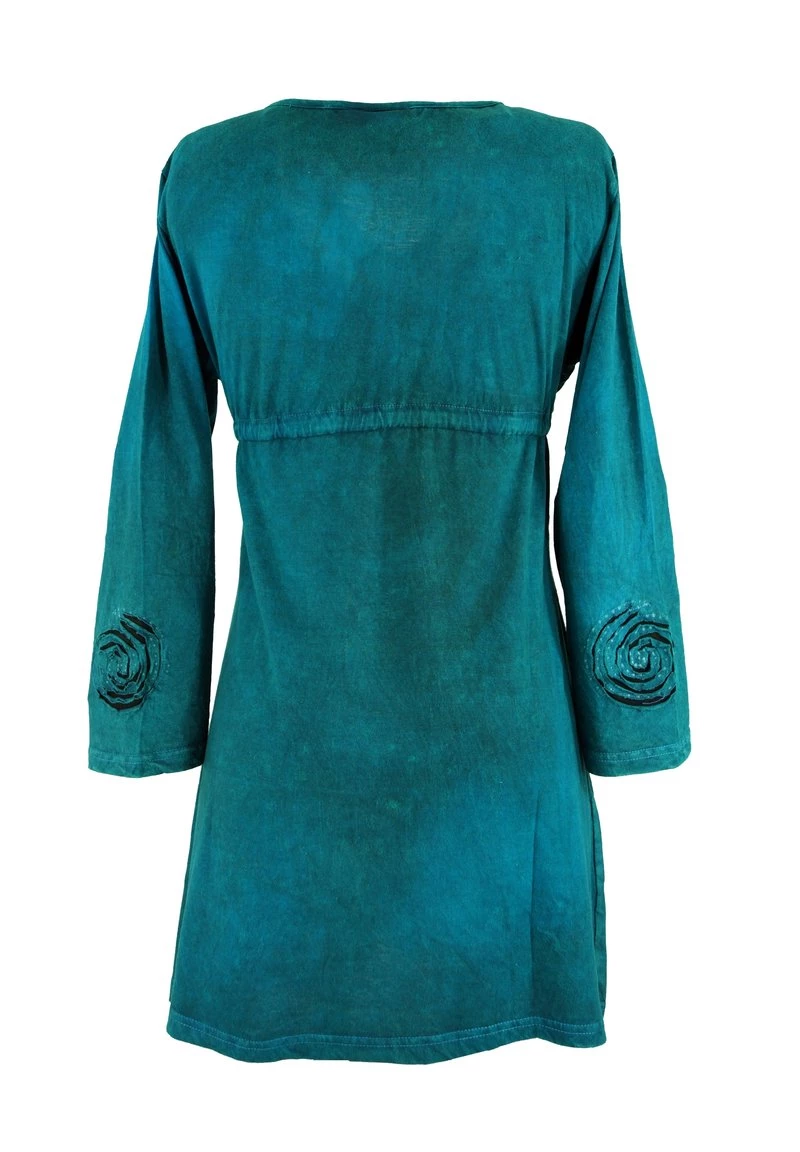 Guru Shop - Damen HIPPIE MINI BOHO CHIC SPIRALE TUNIKA - Freizeitkleid - Blau 4 Guru Shop - Damen HIPPIE MINI BOHO CHIC SPIRALE TUNIKA - Freizeitkleid - Blau – Bild 2