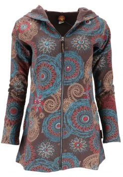 Guru Shop BOHO HIPPIE - Kurzmantel - Schokobraun/petrol - Damen