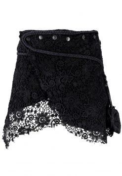 Guru Shop - Damen PSYTRANCE GOA - Wickelrock - Schwarz