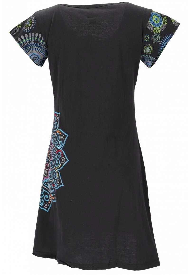 Guru Shop HIPPIE BOHO CHIC MANDALA - Jerseykleid - Schwarz/petrol - Damen 4 Guru Shop HIPPIE BOHO CHIC MANDALA - Jerseykleid - Schwarz/petrol - Damen – Bild 2