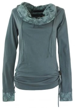 Guru Shop Langarmshirt - Taubenblau - Damen
