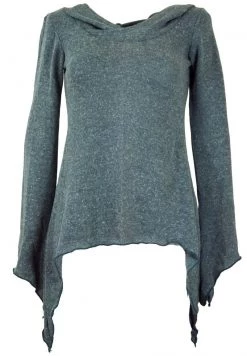 Guru Shop - Damen MIT KAPUZE - Strickpullover - Taubenblau