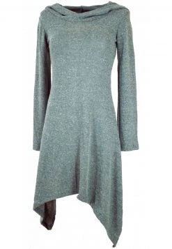 Guru Shop MIT KAPUZE - Freizeitkleid - Taubenblau - Damen